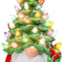 Yinns Ceramic Christmas Tree Light Up, Gnomes Christmas Tree with LED Lights, Tabletop Decor for Xmas Decoration Indoor Home Party Supplies,12 Inch