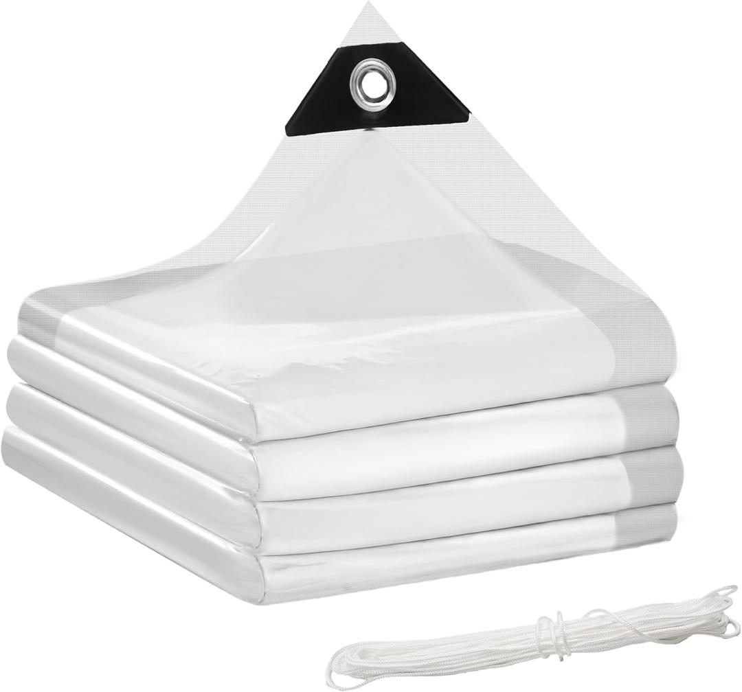 Clear Tarp 5 Mil PE  3X6 Ft Clear Tarps with Grommets, Heavy Duty Waterproof Clear Plastic Tarp for Patio, Greenhouse, Outdoor, Camping