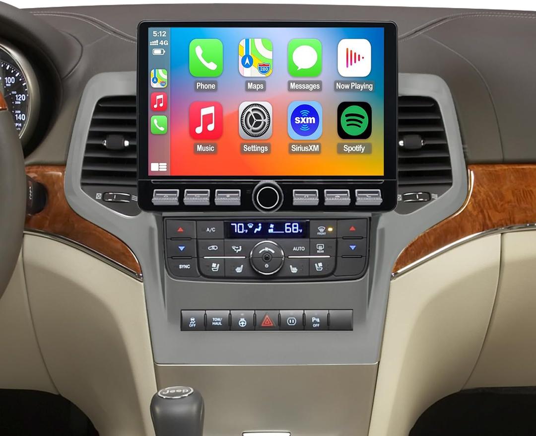 4G LTE QLED Radio for Jeep Grand Cherokee 2011 2012 2013 Upgrade,8-Core CPU Touch Screen Stereo,Wireless CarPlay & Android Auto,Support OEM SWC and Free Camera