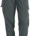 Women's Hiking Cargo Pants Quick Dry Lightweight Elastic Waist Outdoor Trail Safari Golf Casual (Gray, S)