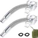 BBTO 2 Pcs Flexible Jerry Can Spout Stainless Steel Long Nose Spout Replacement Compatible with Wavian Jerry Can (Silver)