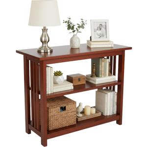 Alaterre Mission Bookcase with Adjustable Shelf, Cherry, 31”W x 24”H
3-Tier Space Saving Under Window Bookshelf with Adjustable Shelf and Vertical Slat Side Panels for Living Room or Office