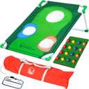 GoSports BattleChip Backyard Golf Cornhole Games – Includes Targets, Chipping Mats, Foam Golf Balls, Scorecard and Carry Case, 41.5"x12.5"