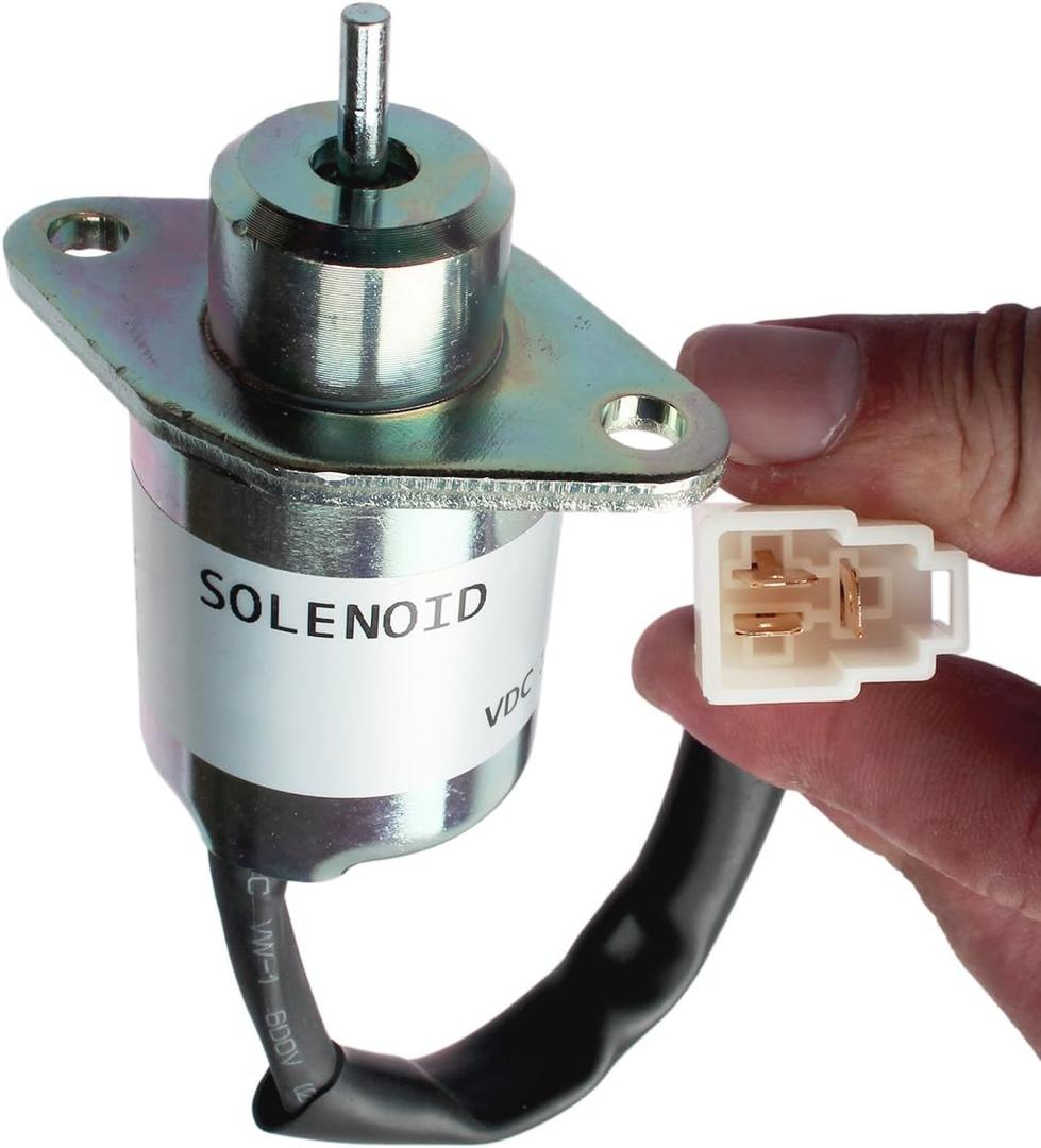 FridayParts 12V Fuel Shutoff Solenoid 17454-60010 17594-60014 Compatible for Kubota 05 Series BX2200 D905 D1005 D1105 V1205 V1305 V1505 V1505T Replacement