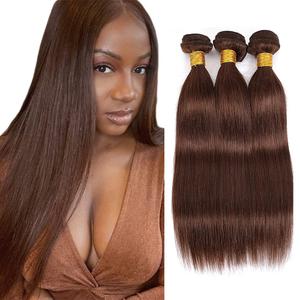 #4 Chocolate Bundles Human Hair Straight Bundles 26 26 26 Inch Brown Unprocessed Brazilian Virgin Hair Deals Quick Weave Hair Extensions 3 Bundle 50 Gram Per Bundle For Woman