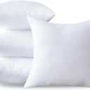 18 x 18 Pillow Inserts Set of 4 - Premium Soft and Fluffy 18 Inch Medium Sofa Decorative White Square Throw Pillow Inserts Stuffing for Living Room Couch and Bedroom Interior Cushions