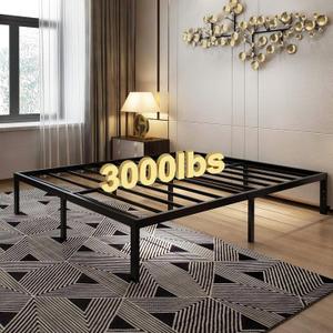 45MinST 14 Inch Platform Bed Frame/Easy Assembly Mattress Foundation / 3000lbs Heavy Duty Steel Slat/Noise Free/No Box Spring Needed, Queen 