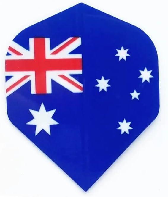 2 x Dartfellas Australia Australian Flag Strong Durable Dart Flights for Steel & Soft Tip Darts (3 Sets - 9 Flights)