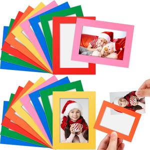 Soaoo 60 Pcs Magnetic Picture Frames Wallet Size 2.5 x 3.5 Inches Reusable Magnetic Photo Sleeves Picture Frame Holder for Home Cabinet Office Graduation Xmas Anniversary (Multicolored)