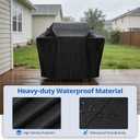 SunPatio Grill Cover 55 Inch, Outdoor Heavy Duty Waterproof Barbecue Gas Cover, UV & Fade Resistant, All Weather Protection Compatible for Weber Charbroil Nexgrill Kenmore Grills and More, Black