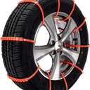 2025 Reusable Anti Skid Snow Tire Chains Car Winter Wheels Chain Universal Cable Tire Belts,10 Pack Red Non-Slip Zip Tie Tires Chain Emergency for Auto Pickup Trucks Suv