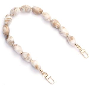 AUMEY Resin Chain for Short Handle Handbag,Beaded bag handles,Wallet Handle Replacement,Strap extender, purse accessory (YXZ01-Seashell)