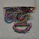 Remerry 48 Pieces Handmade Friendship Bracelets Adjustable Woven Braided Bracelet Colorful Beaded Bracelets Elastic Beaded Anklet for Women Men Jewelry Party Accessories, Assorted Style