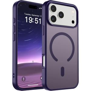 SUPFINE Magnetic for iPhone 17 Pro Max Case (Compatible with MagSafe)(Military Grade Drop Protection) Translucent Matte Shockproof with Anti-Fingerprint Phone Cover 2025,Dark Purple
