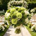 Kimura's Cabin 20Pcs Green Chrysanthemum Artificial Flowers Fake Silk Mums Flower with Stem Balls Flowers for Wedding Bouquets Arrangements St Patricks Day Home Garden Table Centerpieces DIY Decor