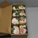 Ling's Moment 8pcs Wedding Artificial Aisle Pew Flowers Chair Decorations Arrangements with Chiffon Ribbons Dusty Rose Cream for Ceremony Chair Back Floral Decor Reception Church Party Outdoor