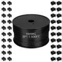 Kanayu 500ft SPT-1 High Voltage Landscape Wire 18 Awg 10 Amps Outdoor Electrical Extension Cord Wire Bulk Blank Spool Zip with 40 Male Female Plug for Light Lamp Lights(Black)