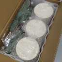 Christmas Table Centerpiece Set of 3 - Artificial Pine Branches Tabletop Decorations Small Christmas Faux Greenery Stems Snowy Arrangements with Cones Berries for Farmhouse Winter Home Decor