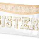 4 Pack CY2SIDE Straw STSTER Clear Makeup Bag - Small Boho Straw Travel Beach Bag with Handle PVC Zipper Clear for Toiletries Waterproof Portable Trendy Organizer Cosmetic Pouch Gift for Sister&Women