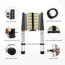 Jiahe 16.5fT/5M Aluminum Telescoping Extension Ladder Portable Multi-Purpose Portable Extension Ladder for Indoors Outdoors with Capacity of 330LB, Gray