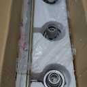 Kira Home Greyson 22" 3-Light Farmhouse Vanity/Bathroom Light + Cylinder Seeded Glass Shades, White Ash Wood Style + Galvanized Steel Finish