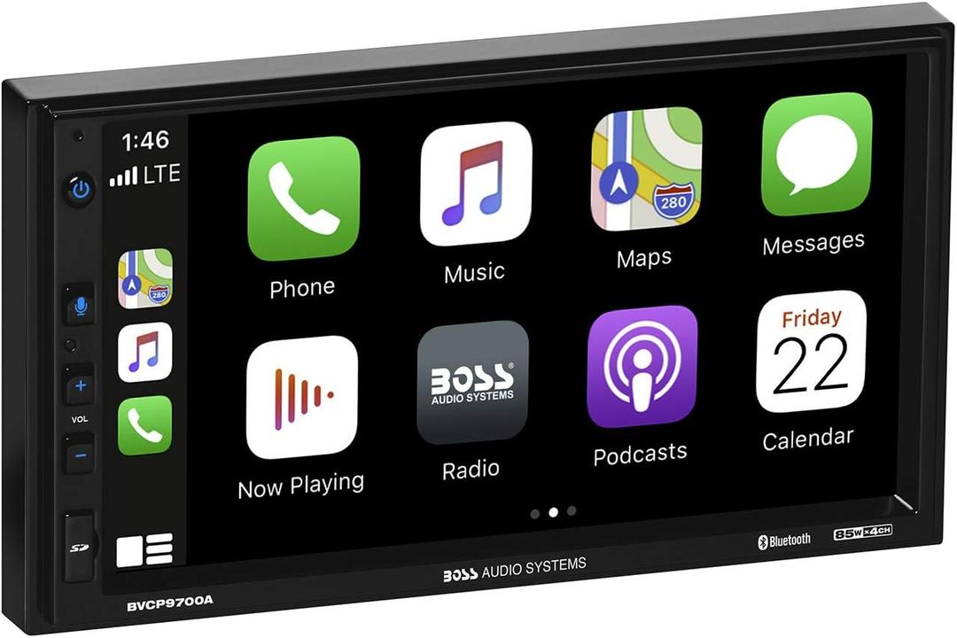 BOSS Audio Systems BVCP9700A Car Stereo - Apple CarPlay, Android Auto, Double Din, 7 Inch Touchscreen, Bluetooth, No CD DVD Player, AM/FM Radio Receiver