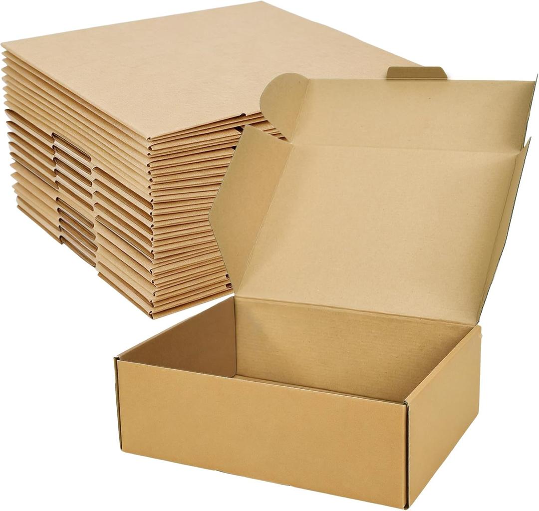 12x9x4 Inches Shipping Boxes, White Corrugated Cardboard Literature Mailer for Small Business, Set of 20 Packaging Supplies