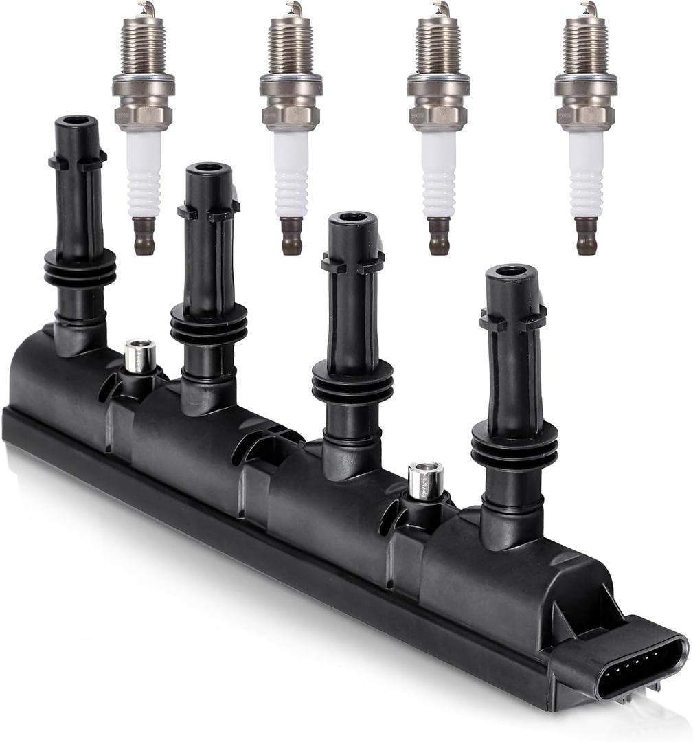 UF669 Ignition Coil Pack and 4 Platinum Spark Plugs 2667 Compatible with 2011-2020 Chevrolet Chevy Cruze Limited Sonic Trax Volt Cadillac ELR Buick Encore L4 1.4L