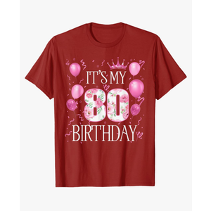 Women Its My 80th Birthday 80 Year Old Floral Birthday T-Shirt M