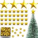 Leinuosen 120 Pcs Mini Gold Stars Tree Topper for Small Christmas Tree Miniature Gold Stars Bulk for Craft Mini Christmas Trees Decoration for Xmas Holiday Party Centerpiece Treetop Decor