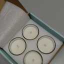Set of 4 White Votive Candles, Clear Glass Filled Unscented Soy Wax Candle for Home Dcor Weddings Spa Holidays Party and DIY