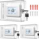 3 PCS Large Thermostat Lock Box Cover with Key, Clear Thermostat Cover with Lock Compatible With Honeywell Thermostat On Wall, AC Lock Box Cover with Key Fits Thermostats 5"H x 6" W or Smaller