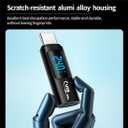 USB-C Adapter, 2Pack 240W Type-C Male to Type-C Female Extension Adapter Power Meter Tester with Digital Display for iPad Pro iPhone16 Pro Max MacBook Laptop and All USB C Cable(USB 2.0)