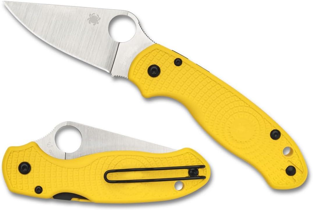 Spyderco Para 3 Lightweight Signature Knife with 2.58" Stainless Steel Blade and Durable FRN Handle - PlainEdge - C223 (Yellow)