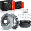 A-Premium 10.82 inch (275mm) Front Brake Rotors & Ceramic Pads Kit, 6-Pack