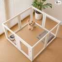 EVERFRONT Clear Acrylic Dog Playpen Indoor Puppy Playpen, 24" H, 8 Panels
Safer by Design:No Screws, No Bars, Open View, Double-Lock, Tool-Free Setup, DIY Shapes, Puppy/Small Dog/Rabbit/Small Animals