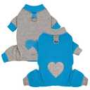 AXIIJGL 2 Pack Dog Pajamas Small Sized Dog Fleece Pajamas Cute Fleece Sweater Doggy Sweater Love Pattern Onesies for Dogs Pjs Small Clothes, S