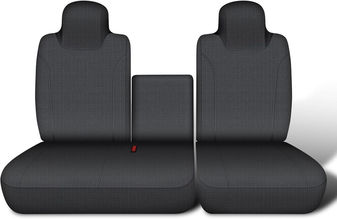 Custom-Fit Front Seat Cover for 2006-2025 Isuzu NPR, Premium Automotive Black Bucket Seat Cover with Molded Headrests, Airbag Compatible, Quick Setup Interior Cover for 2006-2025 Isuzu NPR