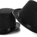 Pumtus 2 Pack Black Felt Top Hat, Funny Party Stovepipe Hat, Formal Tuxedo Vampire Costume Hat, Dress Up Victorian Hat for Cosplay, Halloween, Unisex