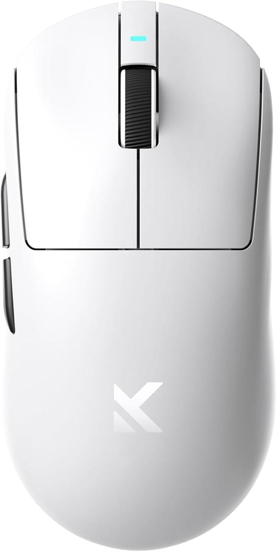 A7 Pro Wireless Gaming Mouse, Tri-Mode Connection, 59 Grams, PAW3395 26K DPI Sensor, Wired 8K/Wireless 1K Polling, 130 Hour Battery Life - White