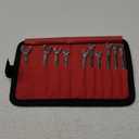 SPEEDWOX 10 Pockets Wrench Tool Organizer Bag, Tool Storage Bag for Mini Wrenches, SAE 5/32-7/16", Red Canvas Tool Organizer with Protective Flap