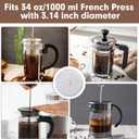 8 PCS French Press Replacement Filters Stainless Steel Reusable Mesh Filter for 34 Ounce, 1 Liter, 8 Cup French Press Coffee Makers and Tea Machines