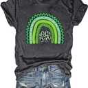 Yimoya Womens Feelin Willie Lucky T-Shirt Casual Shamrock St Patrick's Day Shirt Irish Tees (S)