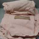 100% Cotton Waffle Weave Bed Blanket | Soft, Breathable, and Lightweight Blanket for All-Season | Perfect for Layering | Brielle Collection (Full/Queen, Pink) 