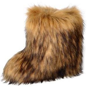YXCFEWD Fur Boots for Women Winter Fluffy Furry Boots for Girls Flat Heel Snow Boots, 8 Wide (Brown)