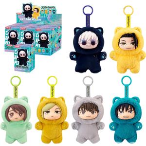 puremind JJK Plush Figures 6-Pack Set, Officially Licensed Jujutsu Kaisen Blind Box Plushies, 6 Unique Vinyl Plush Mini Figures with No Duplicates, Cat-Ear Anime Plush Collectible Gift Set
