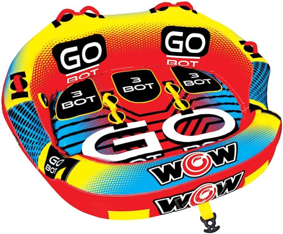 Wow Sports Go Bot Towable Tube - Front & Back Tow Points - for Boating - Kids & Adults
