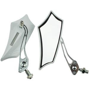 ESUPPORT White Universal Motorcycle Motorbike Bike 8mm 10mm Rear View Side Mirror Scooter ATV