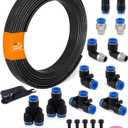 1/8" Air Line Tubing Kit, 32.8FT(10M) SAE J844 PA Nylon Air Hose Tubing with Cutter and Teflon Tape, 1/8" Air Hose with Push to Connect Fittings for Air Brake System Or Fluid Transfer(25PCS)