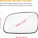 X AUTOHAUX Car Rearview Left Driver Side Heated Mirror Glass Replacement W/Backing Plate for Jeep Grand Cherokee 1999-2004, 19.3Cm X 12.1Cm